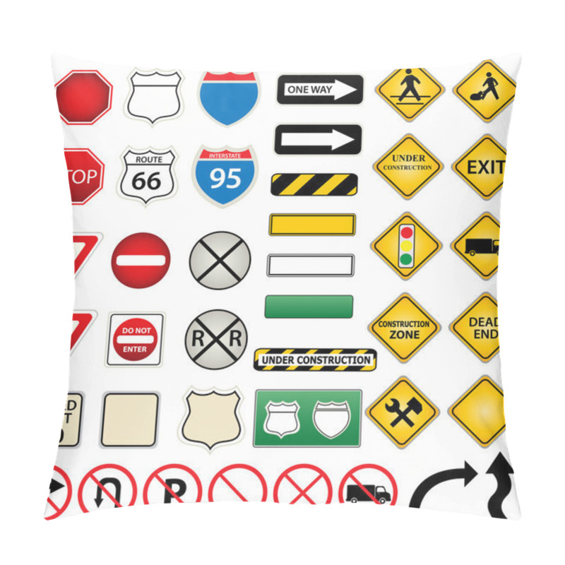 Personality  Road And Traffic Signs Pillow Covers