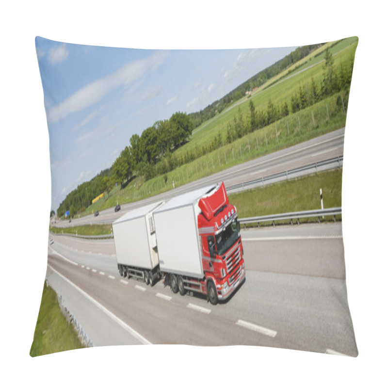 Personality  Trucking On Highway Pillow Covers