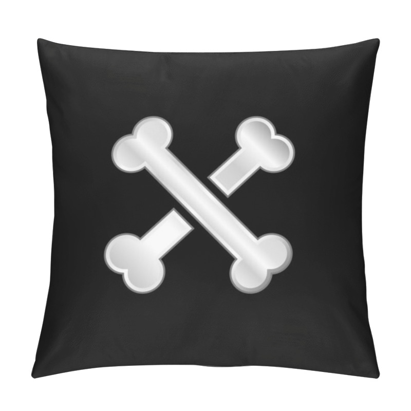 Personality  Bones Silver Plated Metallic Icon Pillow Covers