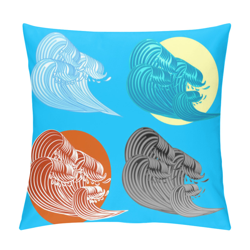 Personality  The Great Wave Off Kanagawa Vector Illustration Pillow Covers