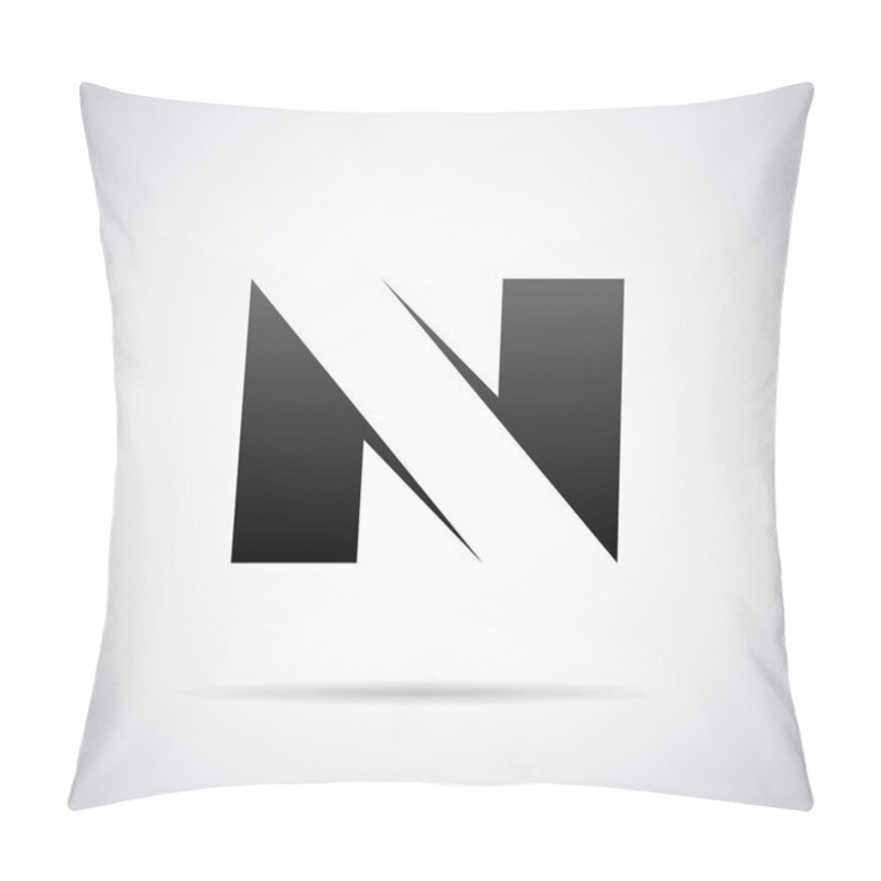 Personality  Vector Logo For Letter N. Design Template Pillow Covers