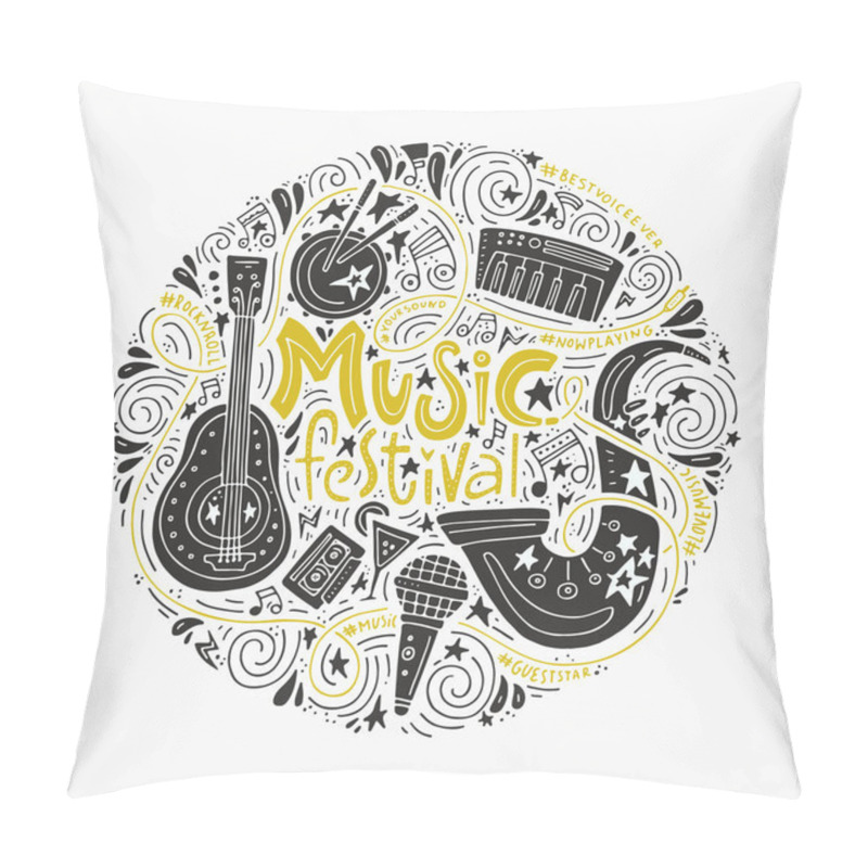 Personality  Round Sketch For Music Festival Pillow Covers