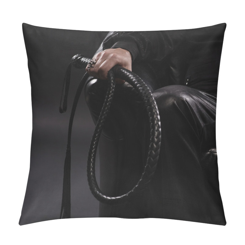 Personality  Male Hand Holding Black Leather Whip Pillow Covers