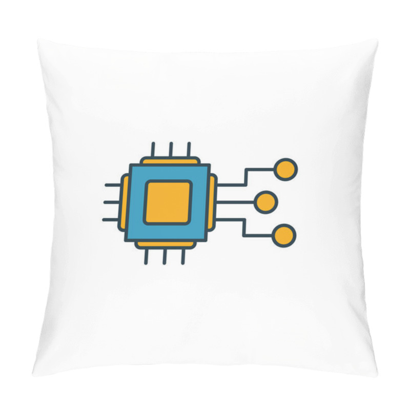 Personality  Embedded System Icon Set. Four Elements In Diferent Styles From Industry 4.0 Icons Collection. Creative Embedded System Icons Filled, Outline, Colored And Flat Symbols Pillow Covers