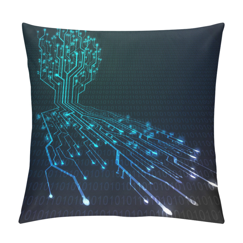 Personality  Circuit Board In Tree And Root Shape, Technology Background Pillow Covers