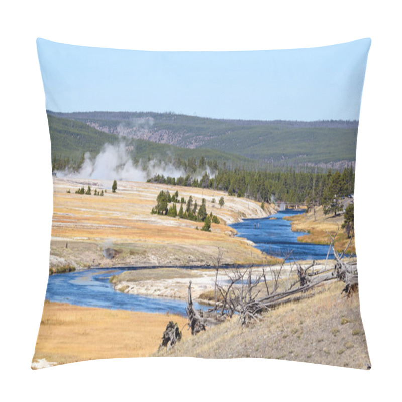 Personality  Firehole River In The Yellowstone National Park Pillow Covers