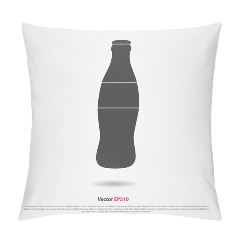 Personality  Drink Bottle Black Silhouette Vector Icon Pillow Covers