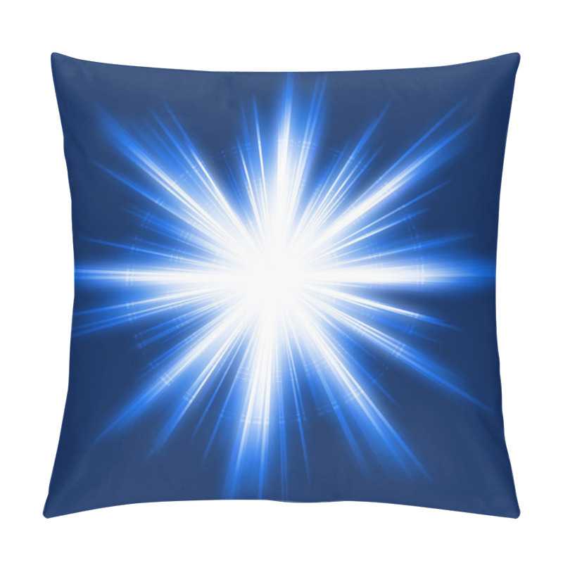 Personality  Explosion Of Light From White To Dark Blue.  Pillow Covers