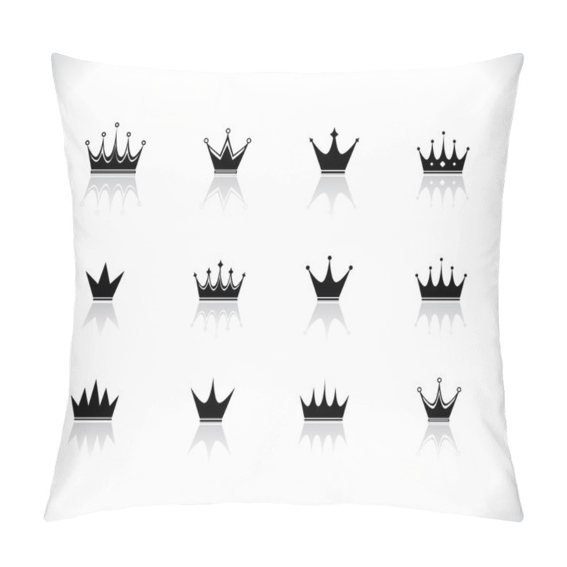 Personality  Set Of Black Crowns. Pillow Covers