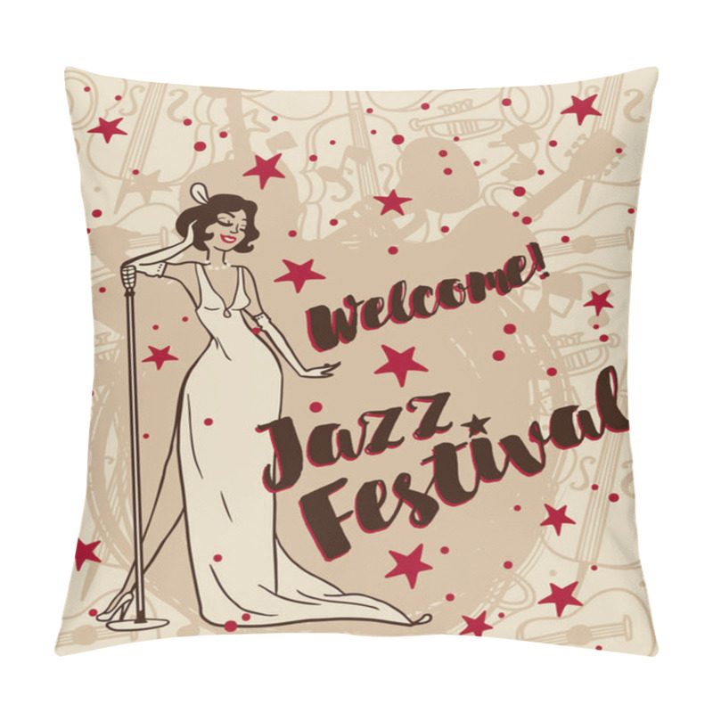 Personality   Jazz Festival Poster Pillow Covers