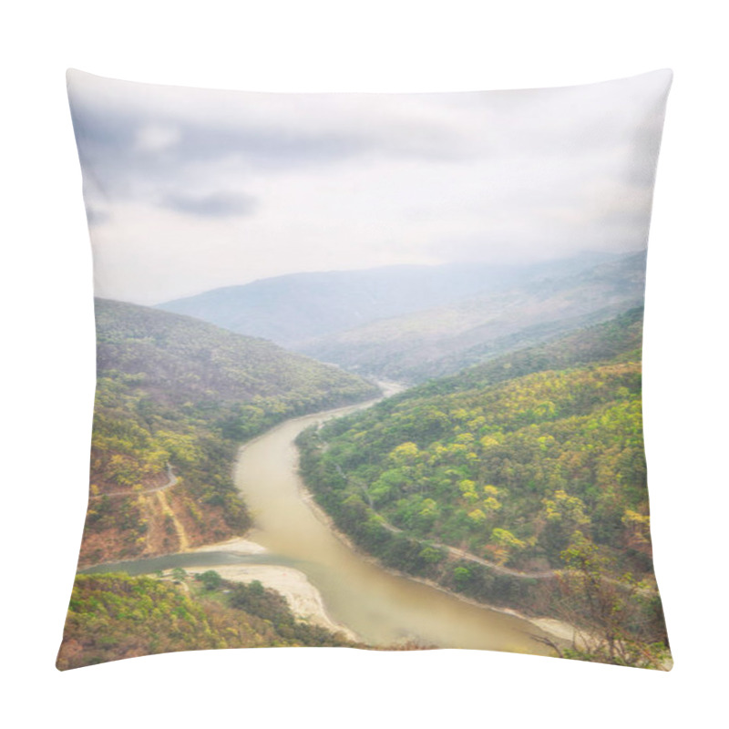 Personality  Teesta River From Viewpoint Pillow Covers