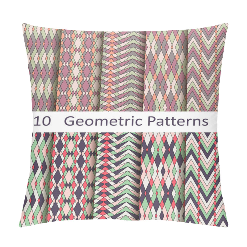 Personality  Set Of Ten Geometric Patterns Pillow Covers