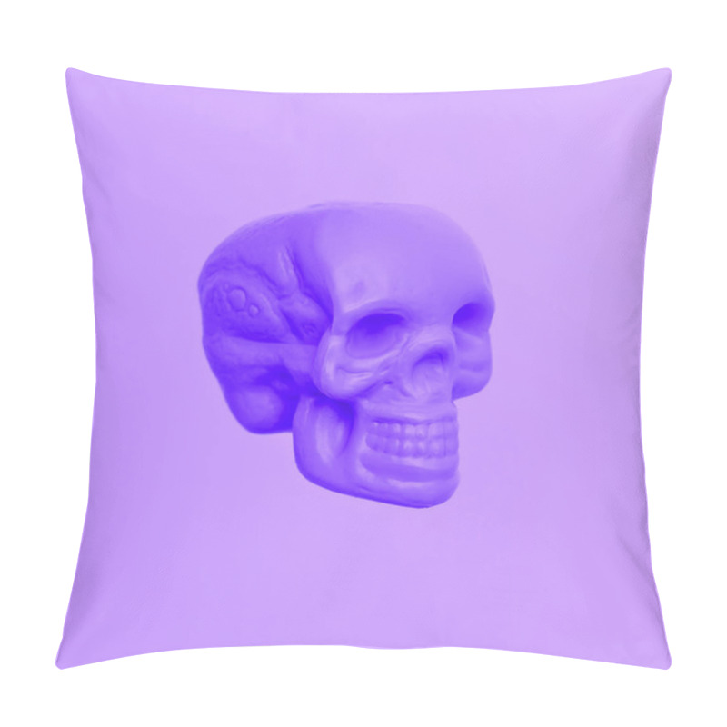 Personality  Purple Mood. Skull.  Purple Colours Trend. Fashion Minimal Art Pillow Covers