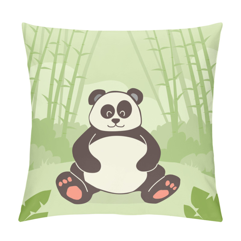 Personality  Panda Bear Sitting In  Forest Pillow Covers