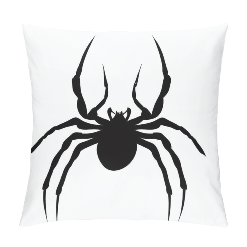 Personality  Vector Silhouette Of Spider, Creepy Spider Illustration For Arachnid And Halloween Concepts Pillow Covers