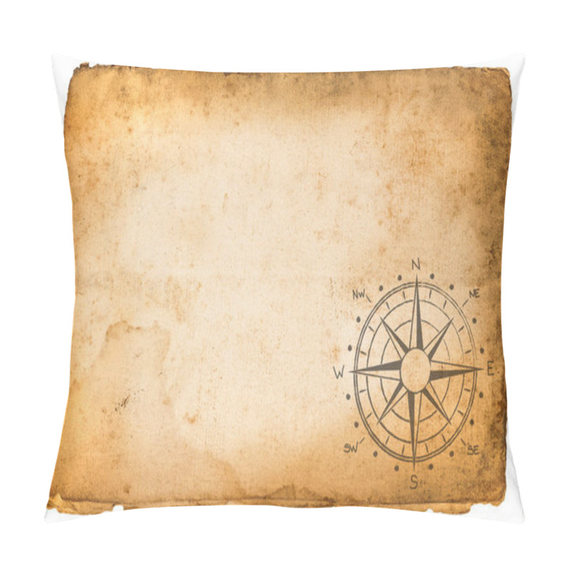 Personality  Parchment With Compass Rose Pillow Covers