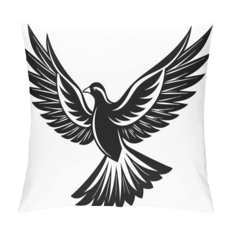 Personality  Stylized Flying Bird Illustration Highlighting Freedom And Grace Pillow Covers