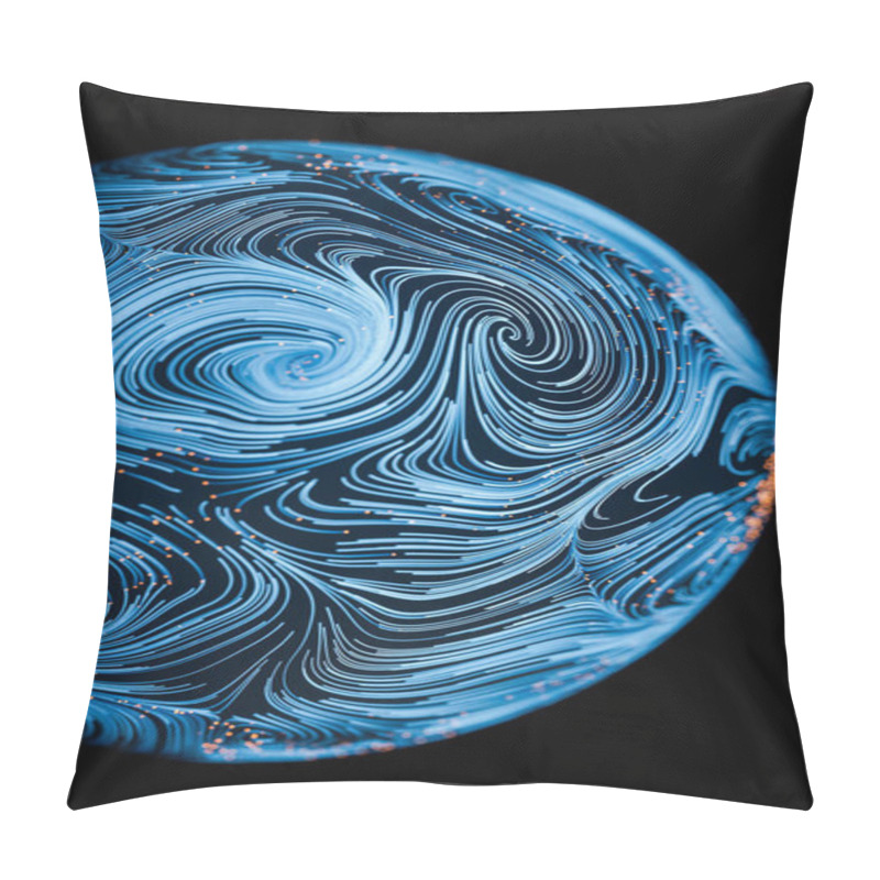 Personality  Wave Pattern With Flowing Curl Lines, 3d Rendering. Computer Digital Drawing. Pillow Covers