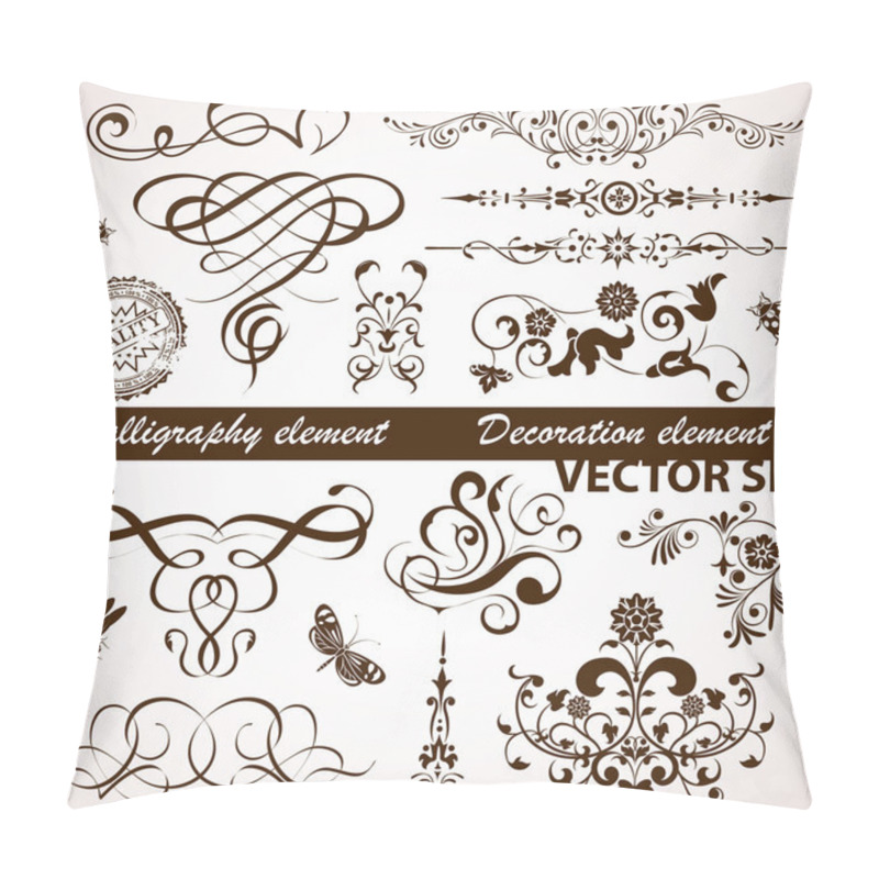 Personality  Calligraphic And Floral Element Pillow Covers