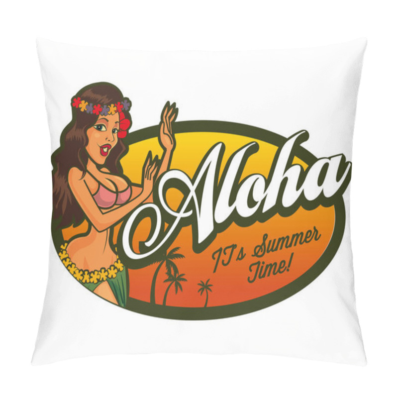 Personality  Summer Hot Sexy Girl Dancing In A Tropical Beach, Vector Illustration Pillow Covers