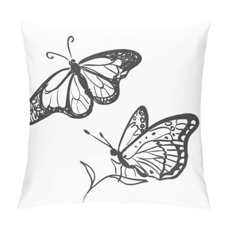 Personality  Doodle Butterfly Pillow Covers