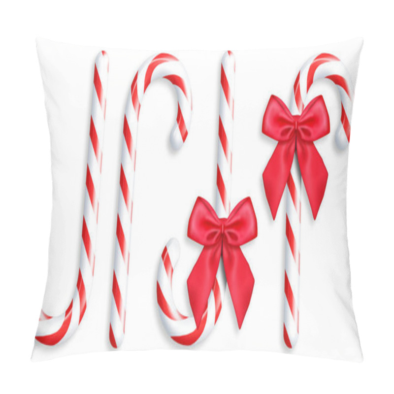 Personality  Illustrated Candy Canes Isolated On White Pillow Covers