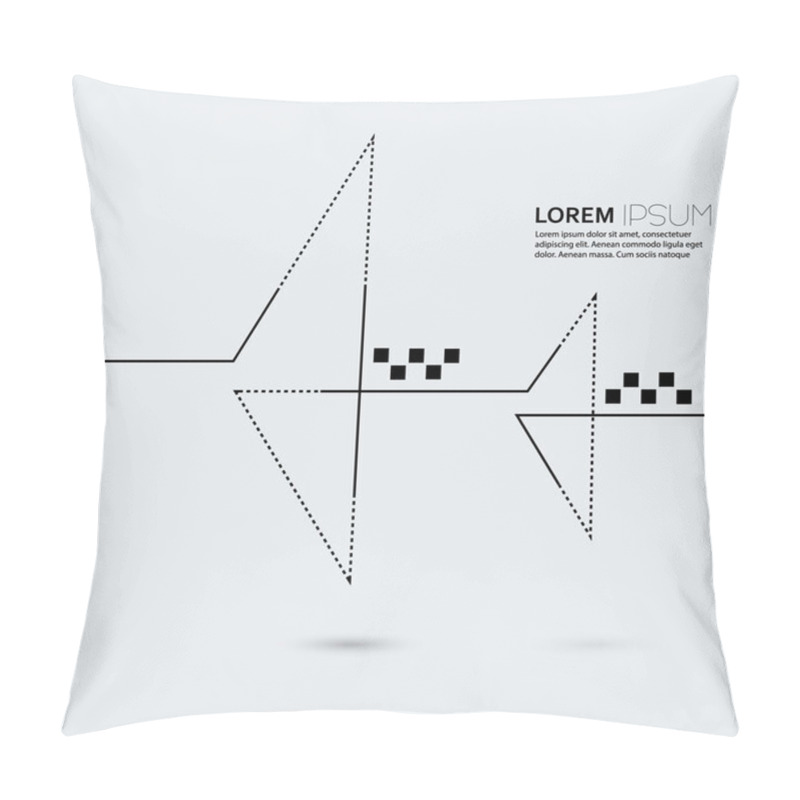 Personality  Abstract Background With Curved Lines, Dotted Lines And Black Do Pillow Covers