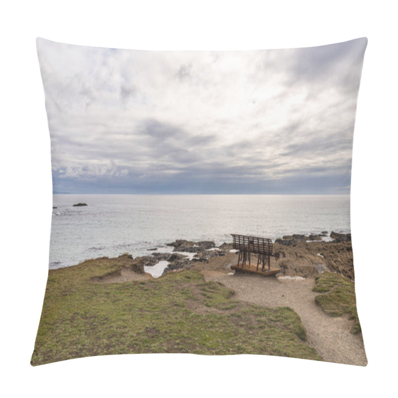 Personality  An Old Rusty Bench In Treyarnon Bay, Cornwall, England, UK Pillow Covers