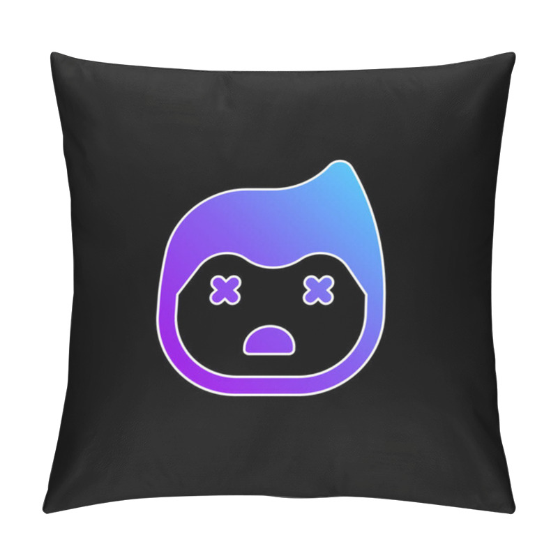 Personality  Boy Blue Gradient Vector Icon Pillow Covers