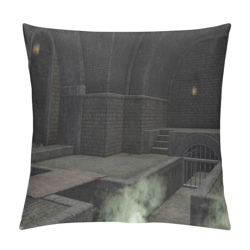 Personality  An Empty Fantasy Dungeon/vault With Odd Green Smoke. Pillow Covers