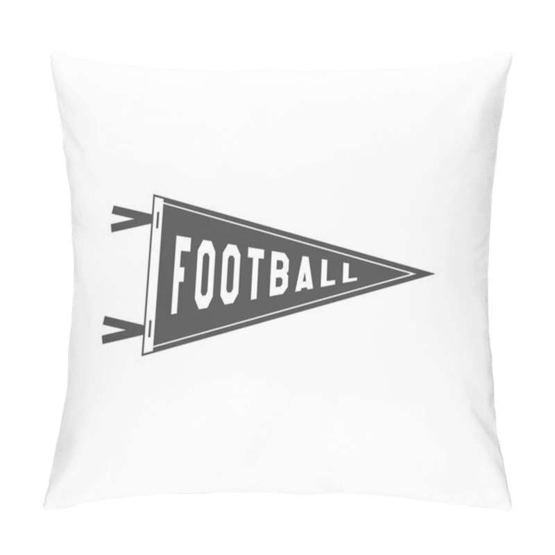 Personality  College Football Pennant Banner Icon. Sport Flag, Training Camp Emblem. University Team Label Element. Monochrome Design Template. Vector Sign. Pillow Covers