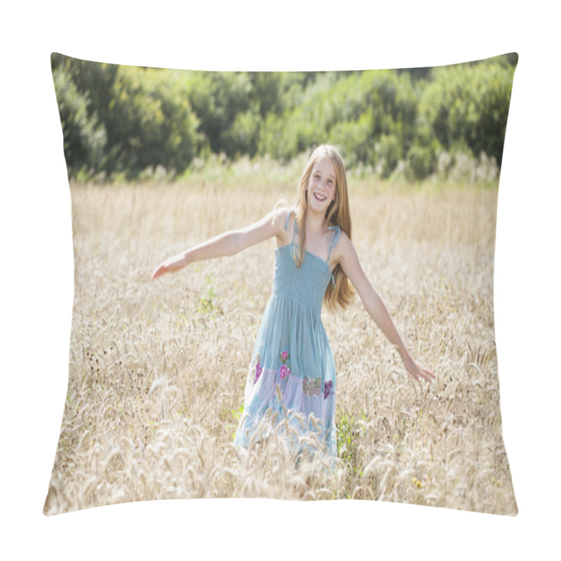 Personality  Portrait Of A Beautiful Young Little Girl  Pillow Covers