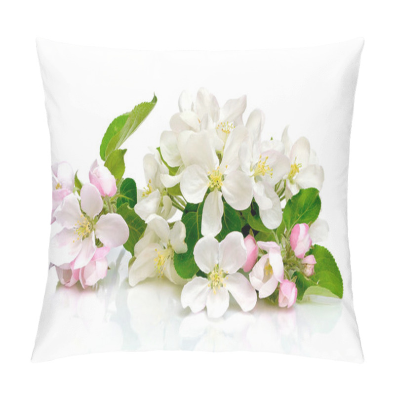 Personality  Apple Flowers On A White Background Pillow Covers