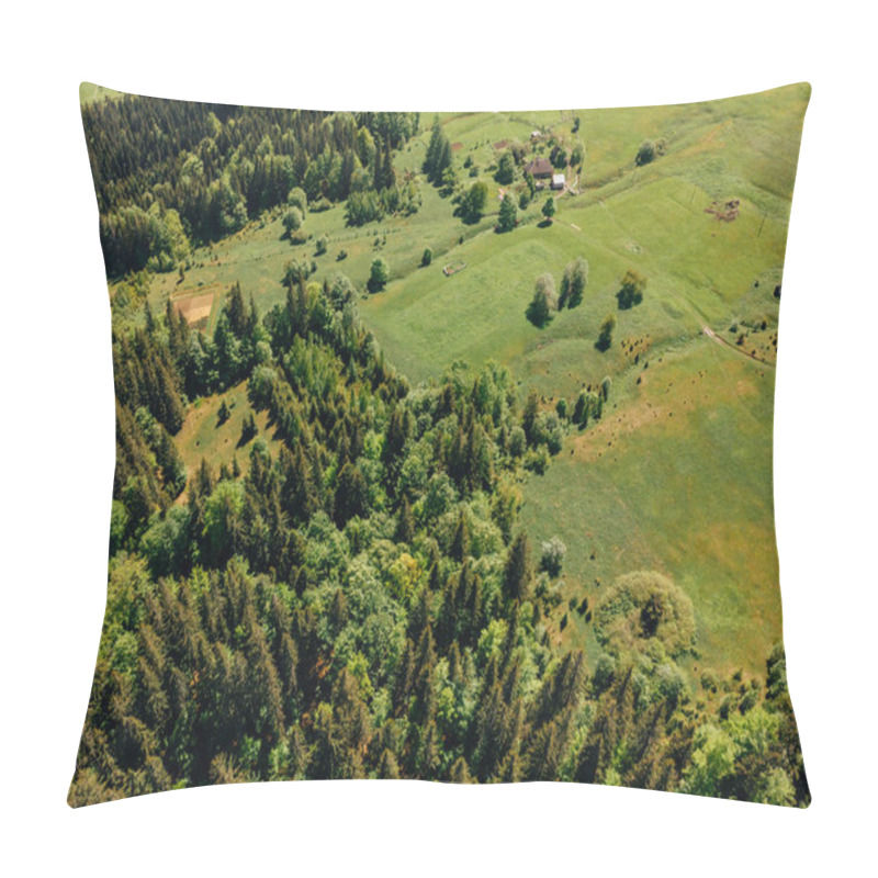 Personality  Aerial View Of Forest And Fields In Arezzo Province, Italy Pillow Covers