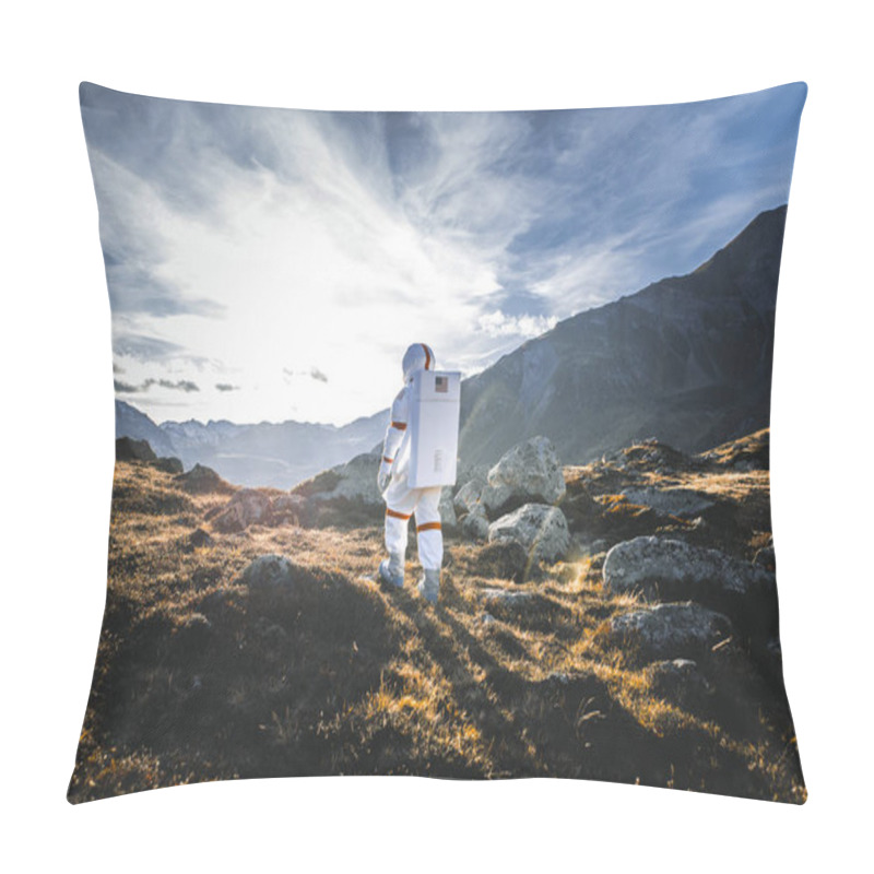 Personality  Astronaut Exploring A New Planet. Searching For A New Home For H Pillow Covers