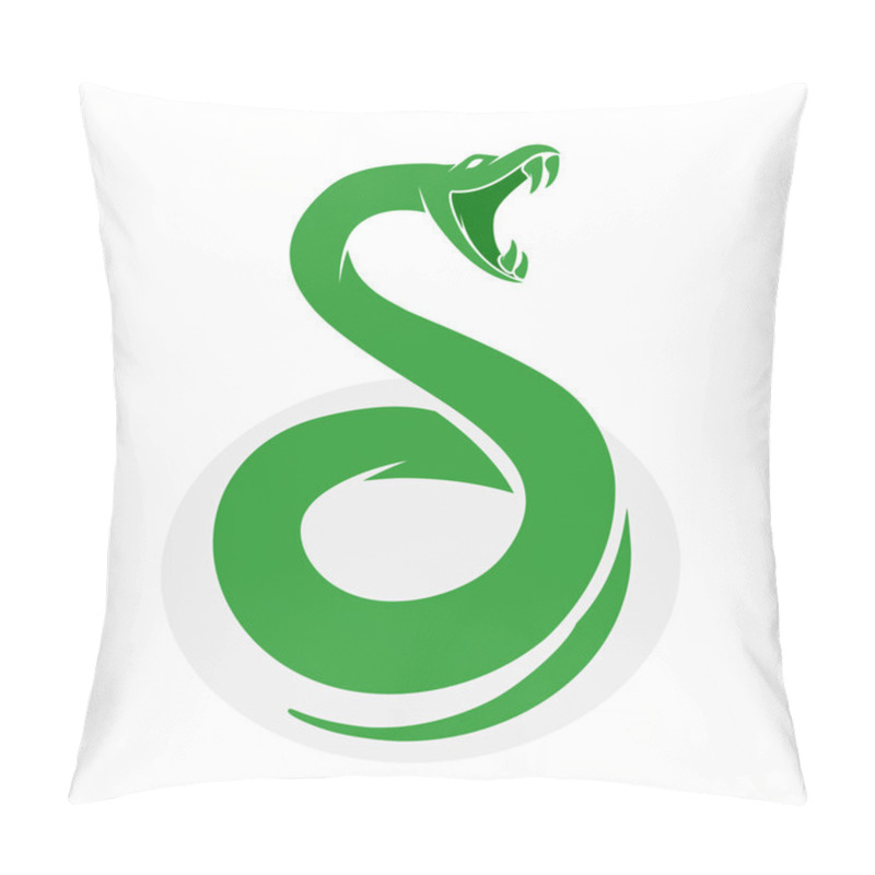 Personality  Vector Snake Logo Template.  Viper Symbol Or Icon Pillow Covers