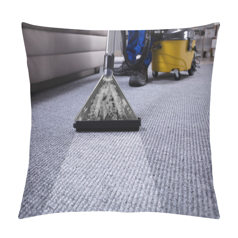 Personality  Janitor's Hand Cleaning Carpet With Vacuum Cleaner Pillow Covers