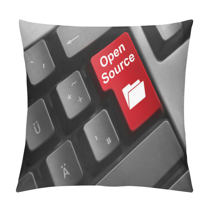 Personality  Keyboard Red Button Open Source Pillow Covers