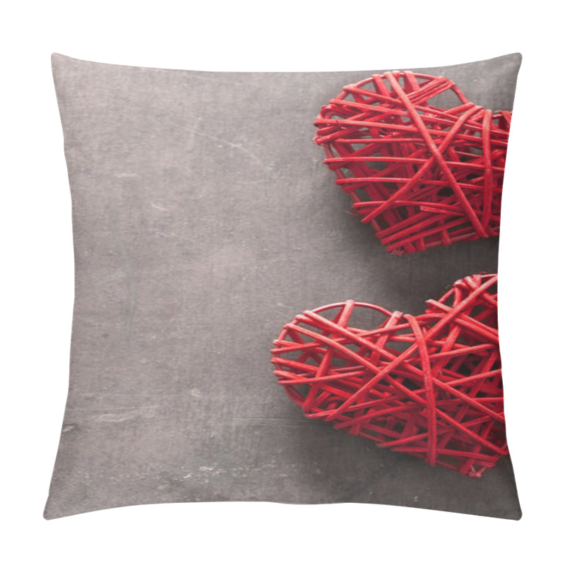 Personality  Red Hearts Over Wooden Background For Valentines Day Pillow Covers