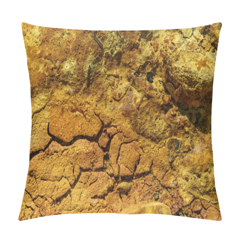 Personality  Close-up Of The Natural, Vibrant Earth Tones And Textures Found In The Rio Tinto Region Pillow Covers