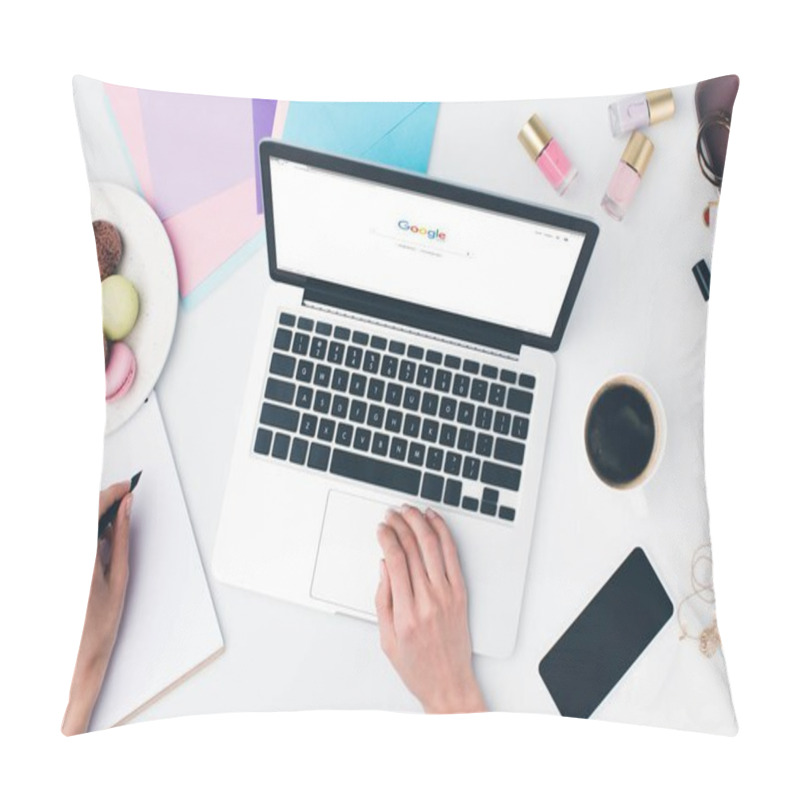 Personality  Woman Using Laptop Pillow Covers