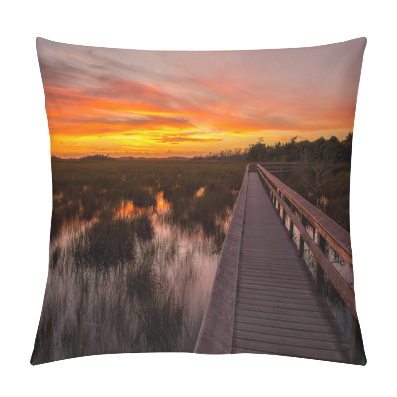 Personality  A Silhouette Of Trees Surrounding A Lake On The Sunset Pillow Covers