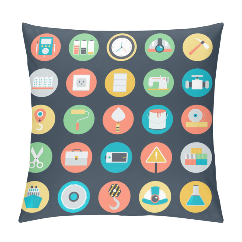 Personality  Industrial Vector Icons 3 Pillow Covers