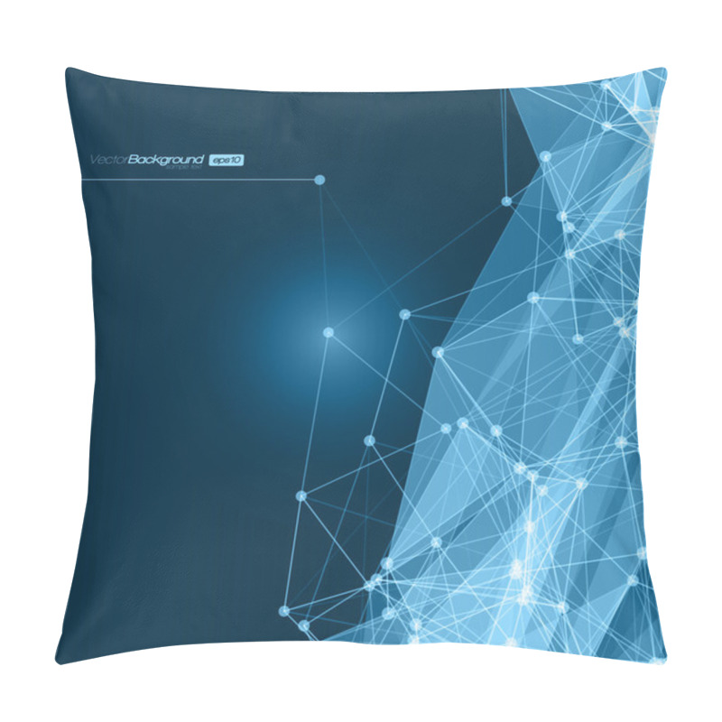 Personality  Futuristic Abstract Blue Modern Network Background. Vector Illustration Pillow Covers