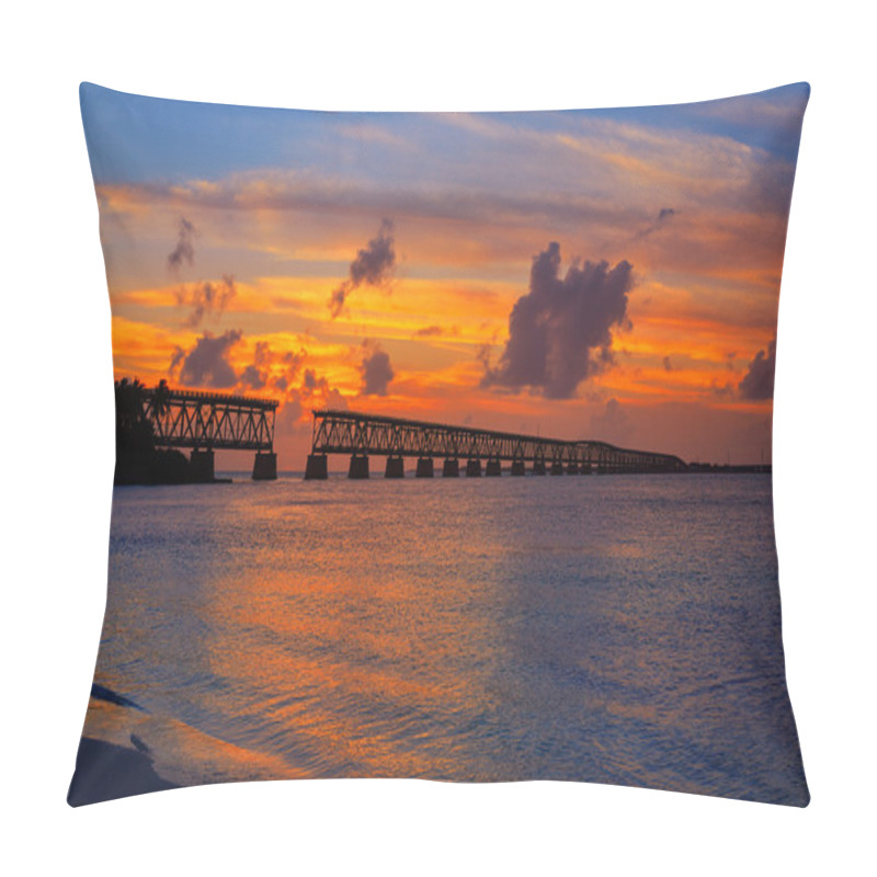 Personality  Florida Keys Old Bridge Sunset At Bahia Honda Pillow Covers