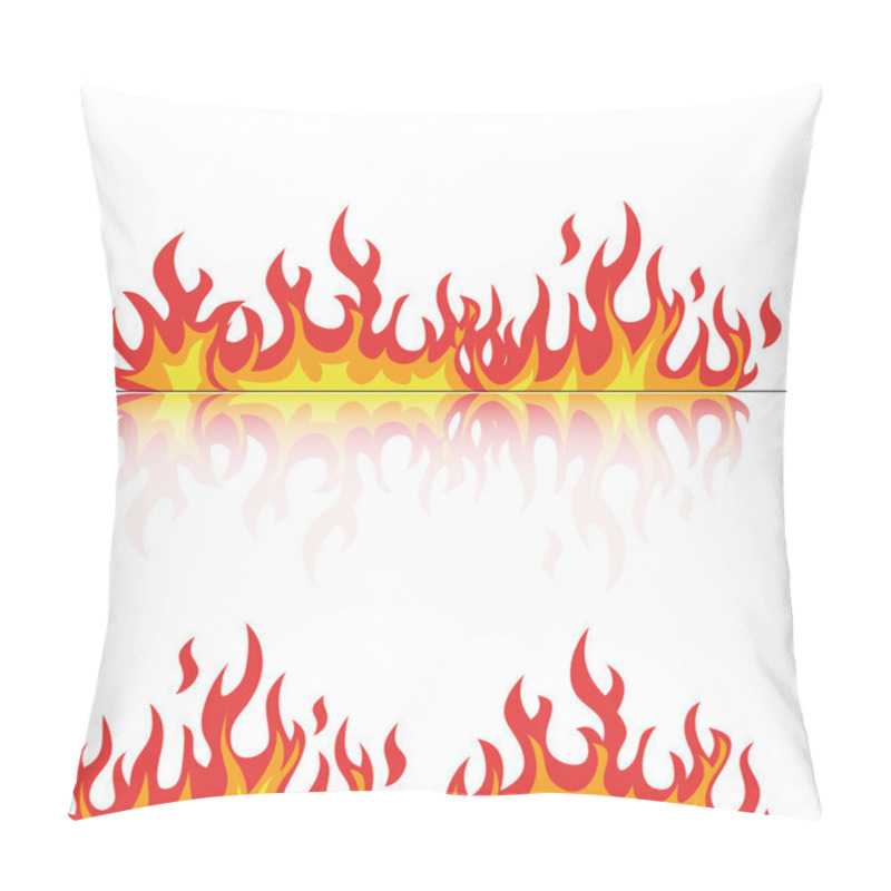 Personality  Flames Set With Reflection On White Vector Pillow Covers