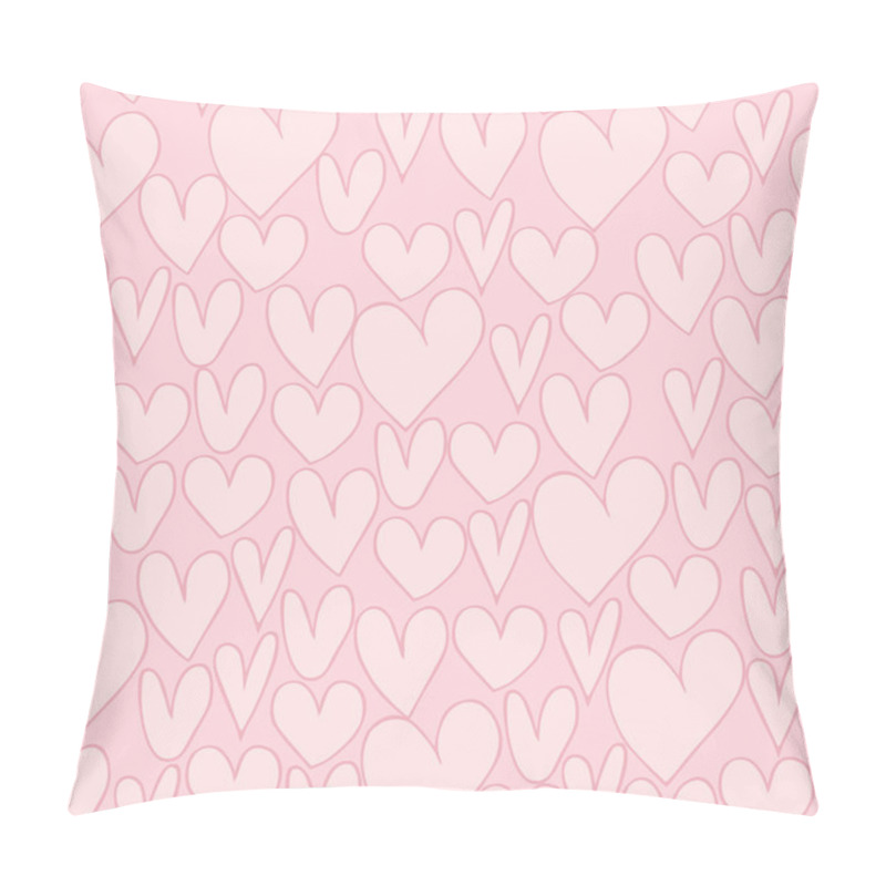 Personality  Abstract Doodle Seamless Background With Hearts. Endless Scribble Pattern. Abstract Cute Fabric Texture Pillow Covers