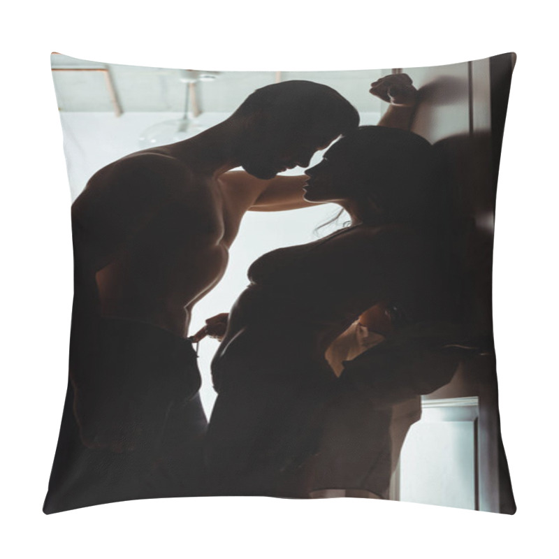 Personality  Silhouettes Of Sexy Young Passionate Undressed Couple Pillow Covers