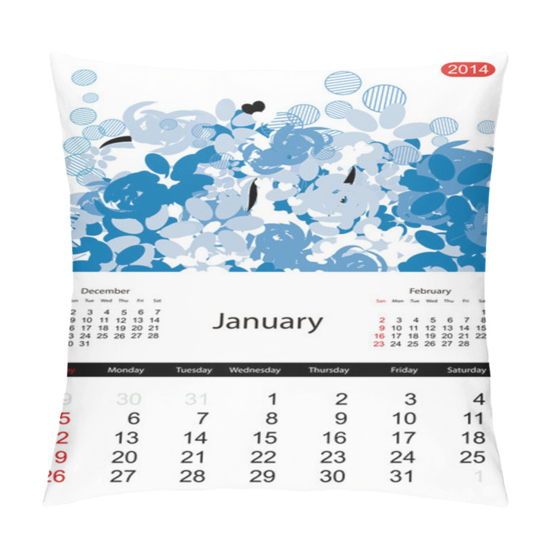 Personality  Floral Calendar 2014, January Pillow Covers