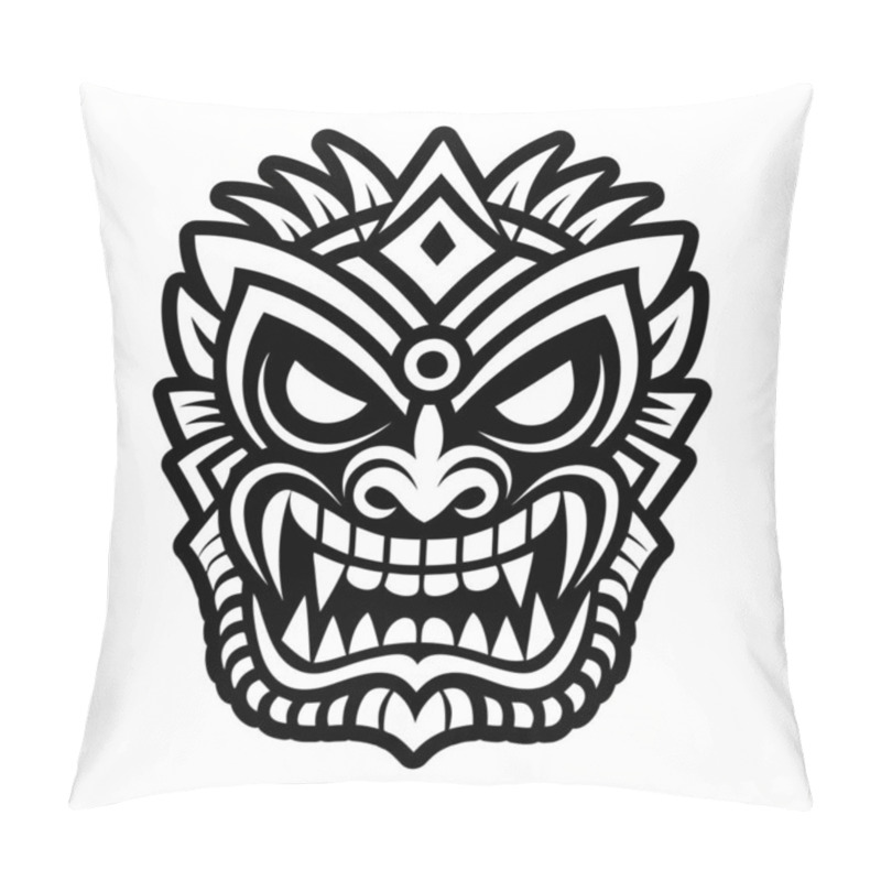 Personality  Vector Design Of Tattoo Mask And Face Sign. Set Of Mask And Emblem Stock Symbol For Web. Pillow Covers